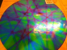 Dichroic Glass:CBS 90 COE Emerald Green Pixie Stix Pattern on Black 3"Sq