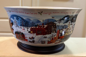 Christmas in Heartland Hollow Bowl Franklin Mint Charles Wysocki #4081.