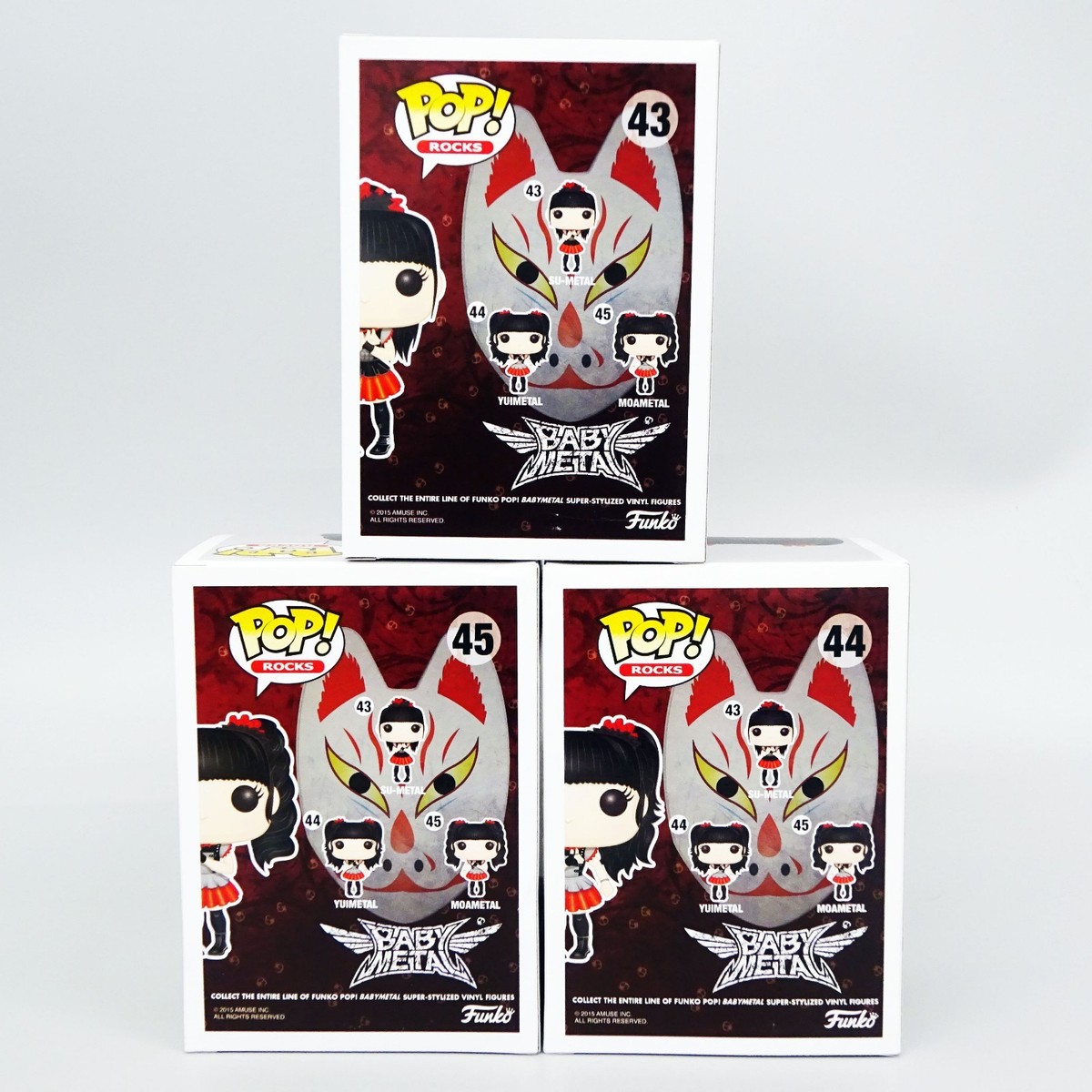 FUNKO POP! ROCKS BABYMETAL SU #43 YUI #44 MOA #45 SET OF 3 Vinyl