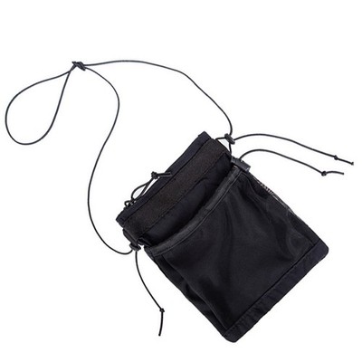 1Pc Simple Small Shoulder Bag Nylon Crossbody Mobile Phone Bag Black Washable
