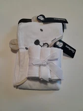 Gerber Baby Hooded Towel & Washcloth Set - White Bear Design - Soft Cotton