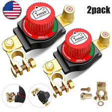 2PCS Battery Disconnect & Top Post Kill Switch 12V-48V Heavy Shut Off For Car RV