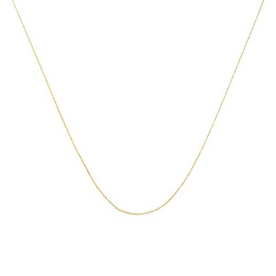 10K massives Gold 0,5 mm schlank & zierlich feines Seil Kette Halskette - 16''