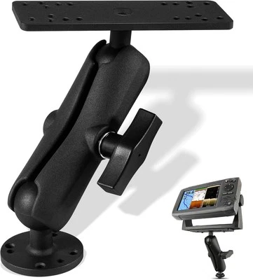 Aluminum Fish Finder Mount 1.5"Ball Medium Arm 360° Rotation for Garmin Lowrance