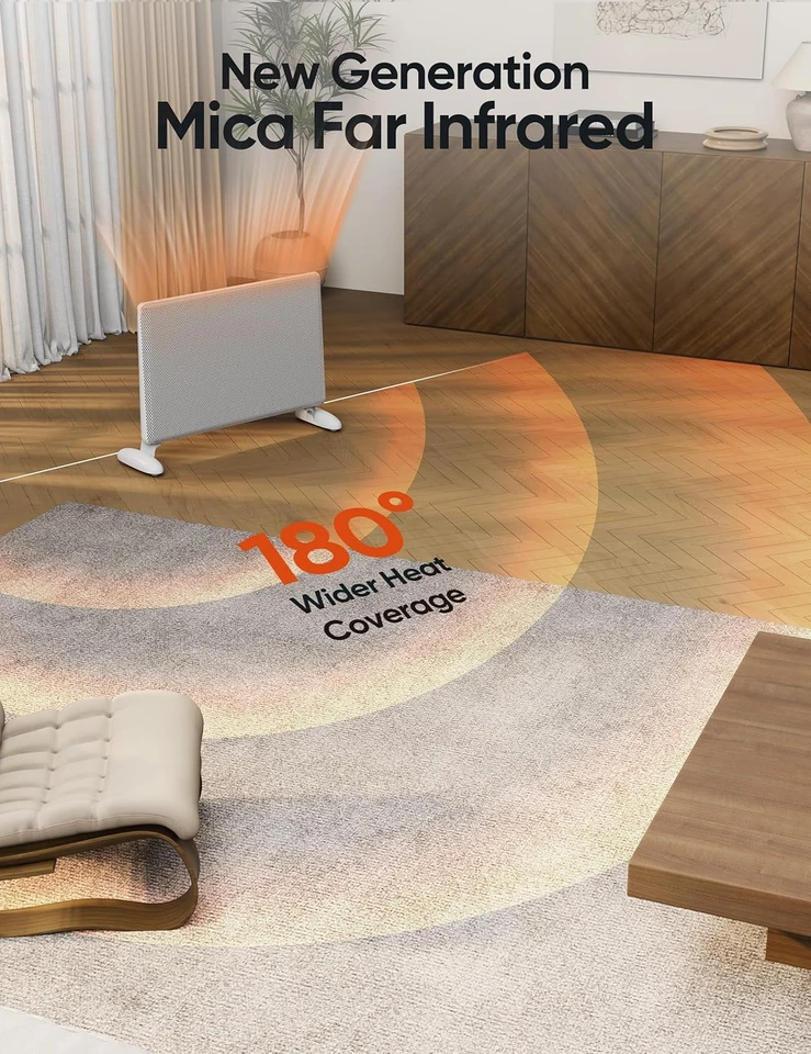Calentador de Espacio Infrarrojo Mica con Control WiFi y Termostato Programable Foto 3 de 4