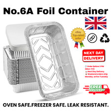 No.6A Foil Containers with Lids | Aluminium Takeaway Trays | 50 & 100