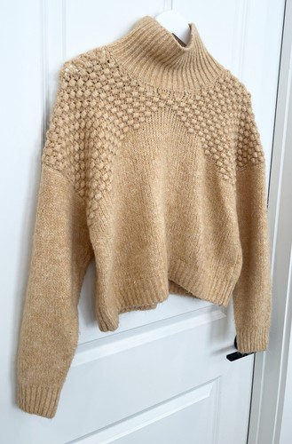 Free People Womens Bradley Pullover Popcorn Sweater Size M Caramel - Picture 3 of 10