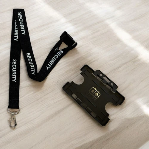 Security Black  20mm Safety Lanyard & Card Holder for Sia Card or ID Card