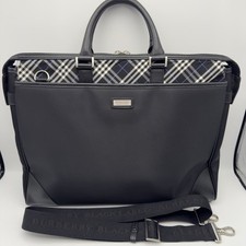 Extreme Excellent condition BURBERRY Black Label Briefcase Black Check Blue Men'