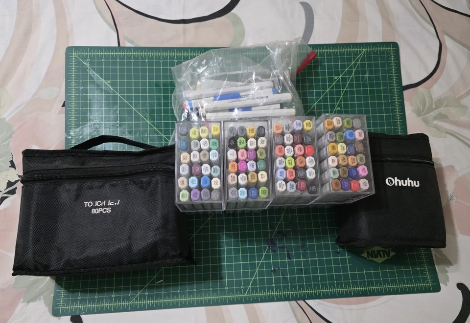Lote de suprimentos de arte marcadores de álcool 254 marcadores com estojo Lookingstudio Ohuhu Touchnew - Imagem 3 de 4