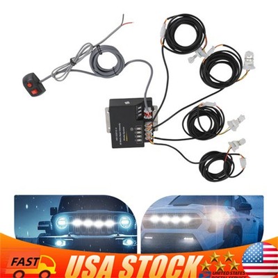 Strobe Lighting System Kit 4 HID Bulbs Hide Away Hazard Emergency Warning Light