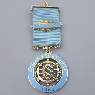 VINTAGE SILVER MASONIC STRAWBERRY HILL LODGE CENTENARY JEWEL MEDAL 1863 1963