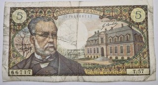 1 Billet 5 Francs Pasteur 5.5.1967