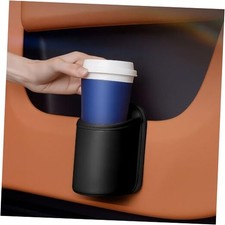 Leather Car Cup Holder, Hanging Automotive Back Seat Bottle Holders, Black