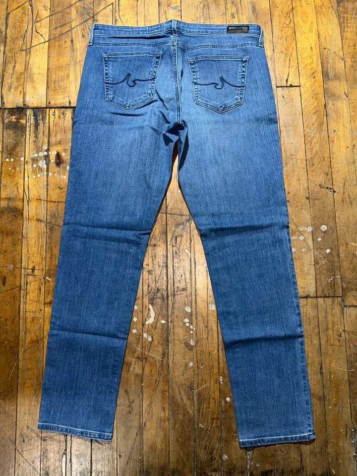 Pantalones de mezclilla AG Adriano Goldschmied para hombre 32R azul zanco pierna de cigarrillo preppy Foto 2 de 4