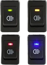 Blue Red Green Yellow LED Fog Light Toggle Rocker Switch 4Pin 12V 35A ON Off for