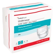 Covidien Sure Care Plus Select Adult Disposable Underwear 2X-Large 1560P 48 Ct
