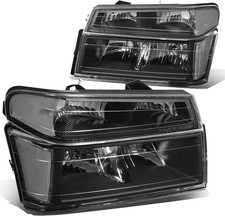 DNA MOTORING HL-OH-CCOL044P-BK-CL1 Black Housing Headlights Compatible with 04-1