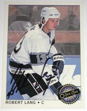 ROBERT LANG SIGNED O-PEE-CHEE PREMIER LOS ANGELES KINGS ROOKIE CARD AUTOGRAPH!!. rookie card picture