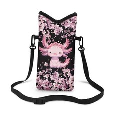 Neoprene Phone Bag Soft Cellphone Sleeve Pouch Axolotl Cherry Blossom Black