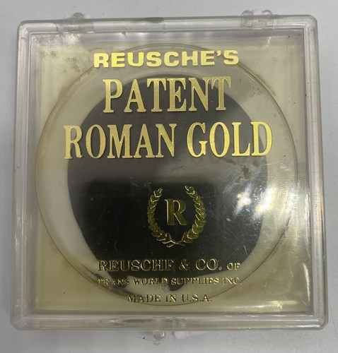 Vintage Reusche's Patent Roman Gold Overglaze China Glass Paint Gilding Rare