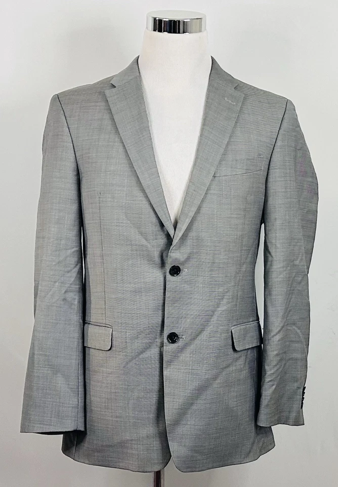 Tommy Hilfiger 40L Sport Coat 100% Wool Light Gray Two Button Double Vented - Image 2 of 4