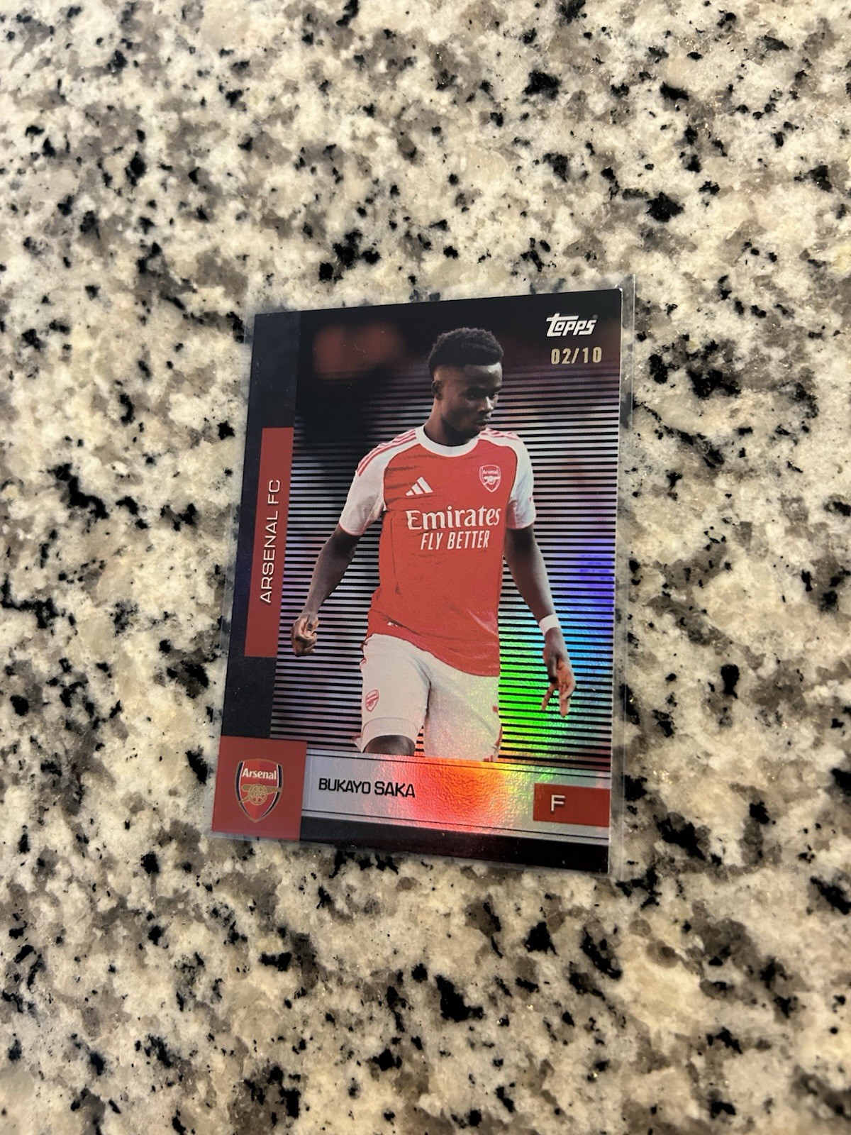 2025/26 Topps Arsenal Team Set Black /10 Bukayo Saka England view 1