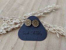 Ohrstecker Holz Ohrring Holz Schmuck Geschenk Stecker Flower Blume Wood