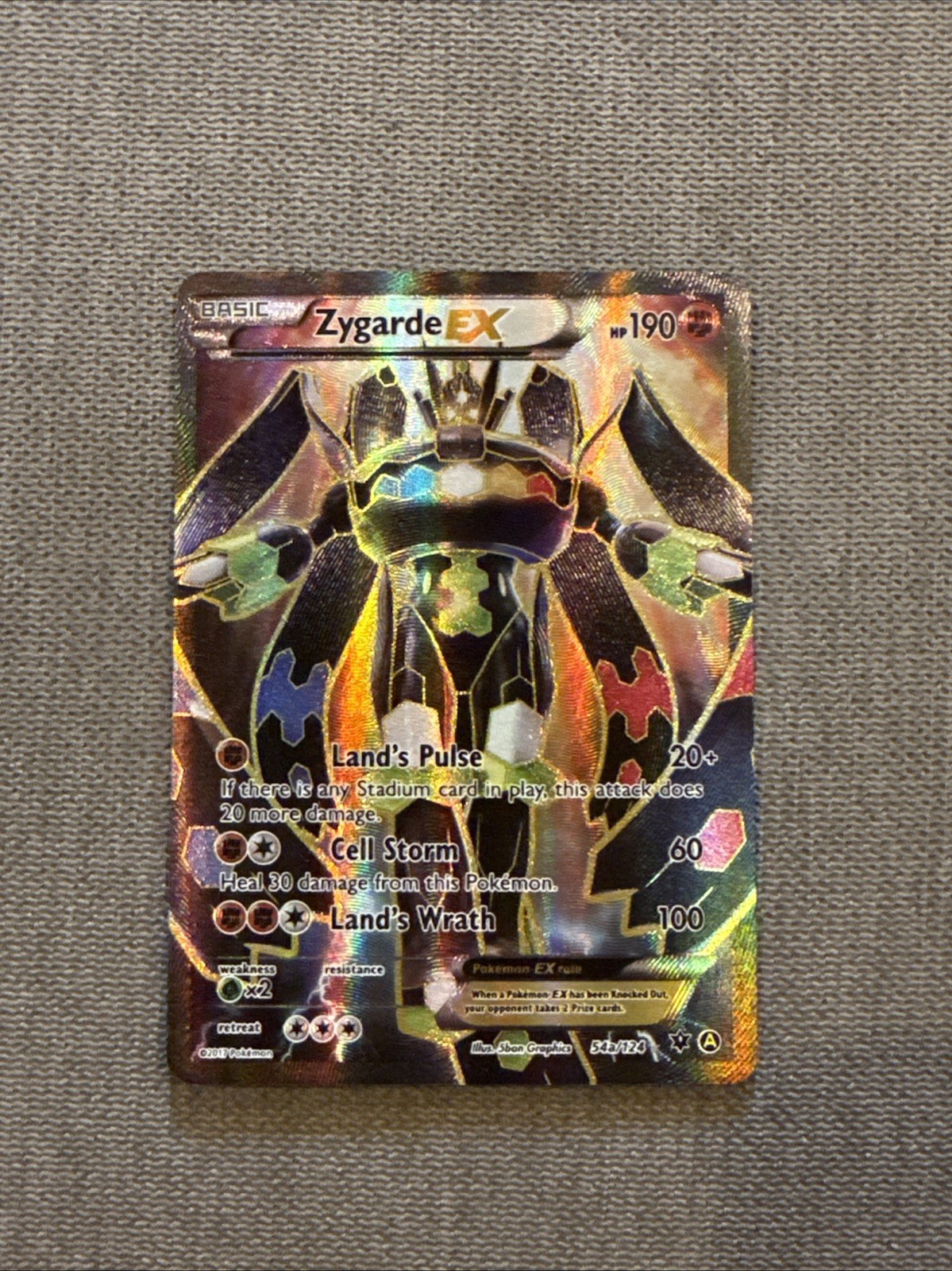 Pokémon TCG Zygarde EX Full Art Alternate Card 54a/124 XY Fates Collide- MINT