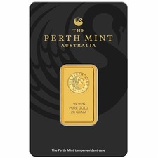 The Perth Mint Kangaroo 20 Gram Gold Minted Bullion Bar (Sealed In Assay) 3643.24 per troy oz