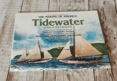 1989 National Geographic Making of America: Tidewater & Environs Map Cartograph