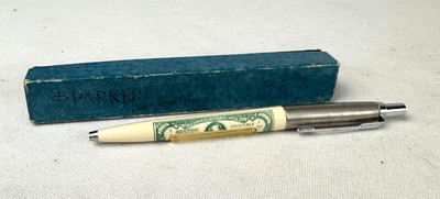 Vintage Parker Click-Window Advertising Ball Point Pen - Beeline Fashions w/box