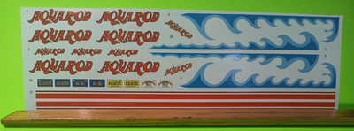 Drag Boat Decal Sheet 1975 Chevy Van Aquarod Race Team 1/25 AMT Custom Graphics 