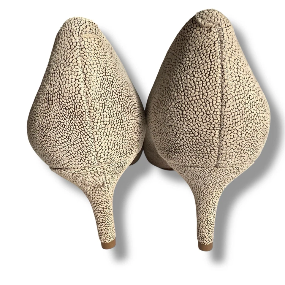 Aerosoles Macrame Women’s Neutral Bone Kitten Heel Textured Leather Pumps 9M - Image 4 of 4