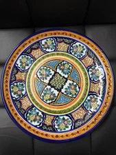 Deruta ITALY POTTERY 14" GEOMETRIC CENTERPIECE  PLATE PLATTER