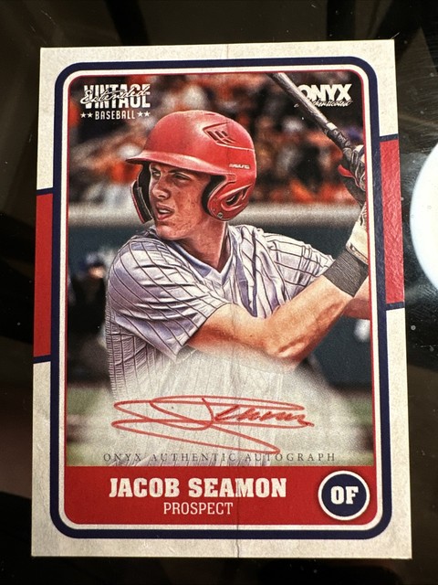 2025 ONYX Vintage JACOB SEAMON Red Ink On Card Auto #8/25! Prospect Autograph