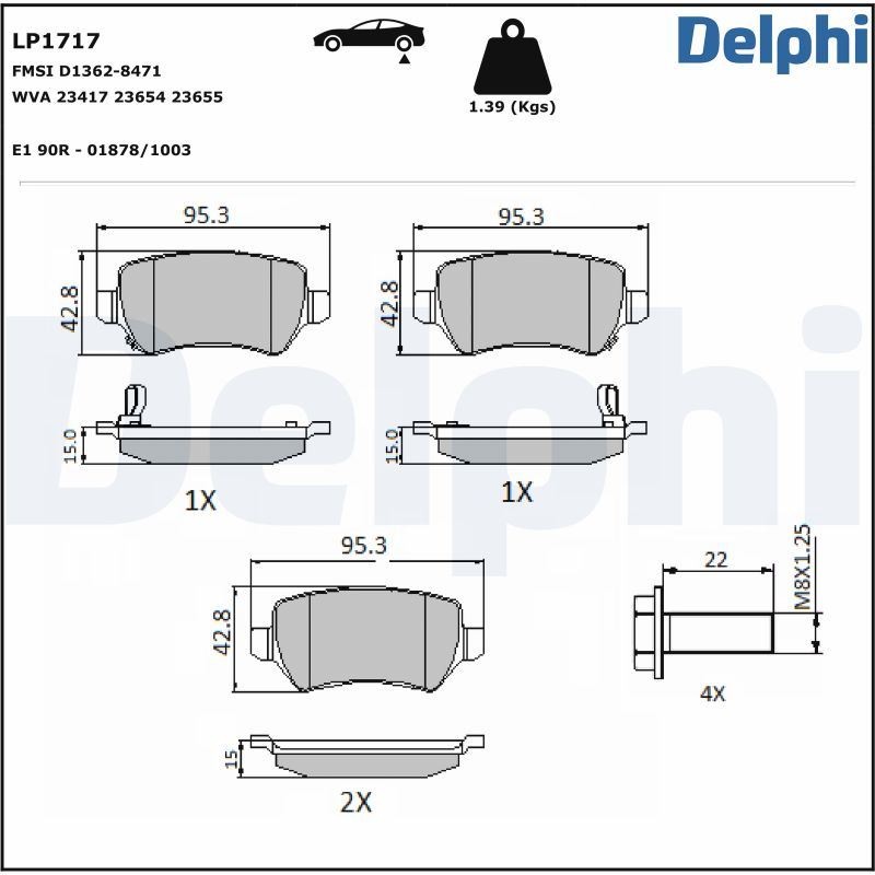 Delphi Bremsbelagsatz Lp1717, Hinten - Bild 5