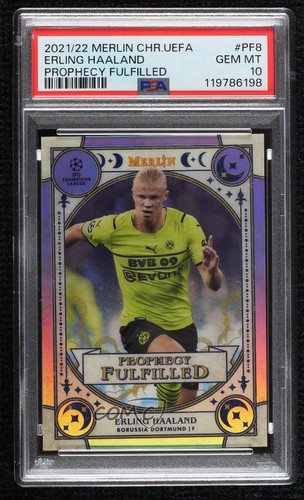 2021 Merlin Collection Chrome UEFA Club Competitions Erling Haaland PSA 10 1m4i