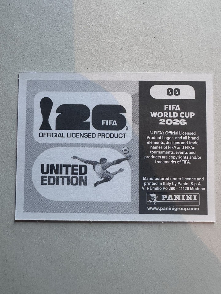 PANINI WM FIFA WORLD CUP 2026 LOGO SWISS UNITED EDITION Gold Sticker 00 ...