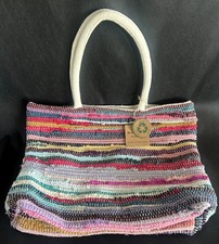 Bohemian Woven Chindi Rag Rug Tote Bag New With Tags Anthropologie Large