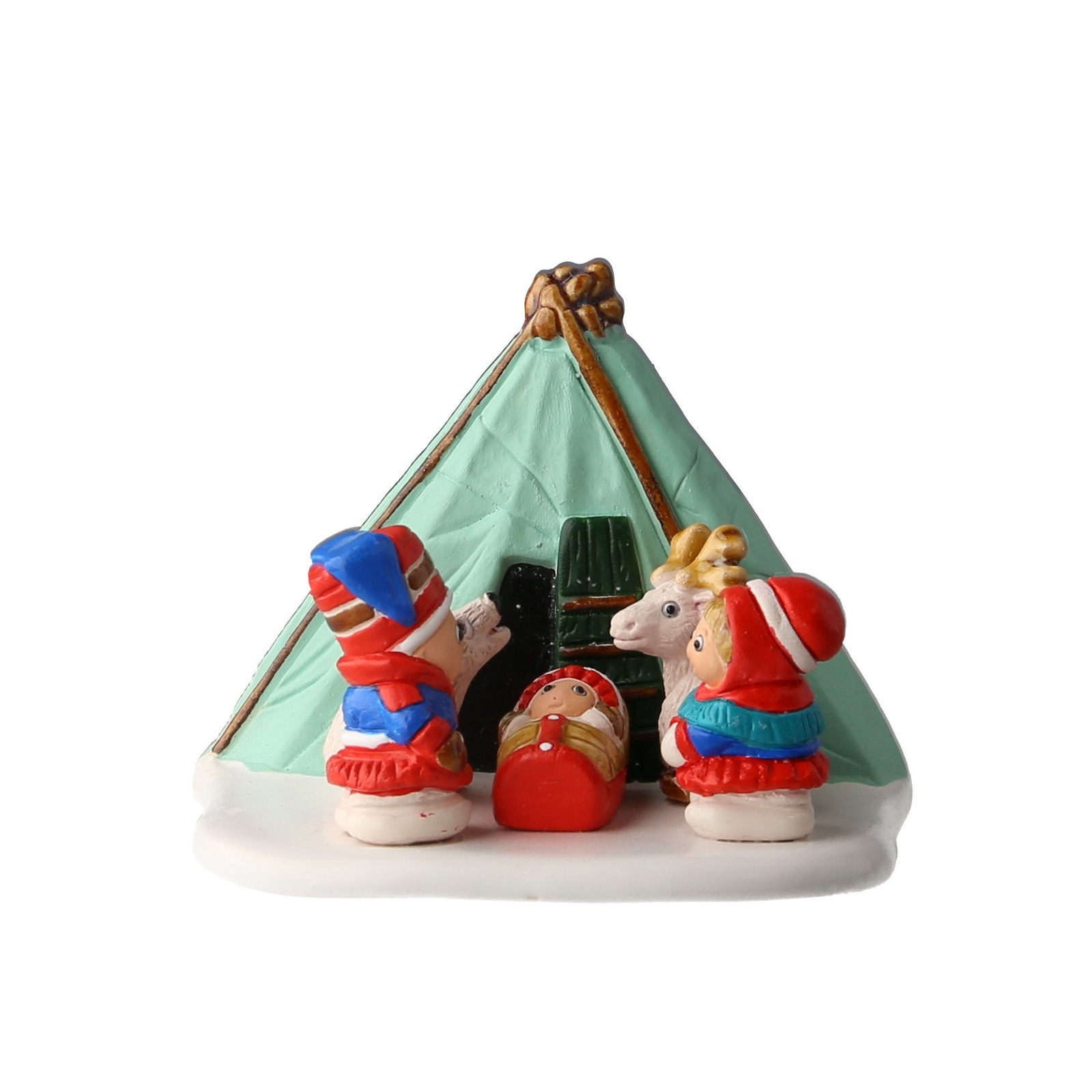 Crèche de la Finlande sur une étagère en bois pour illuminer vos soirées d'hiver