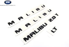 2017-2025 Chevrolet Malibu LT Gloss Black Door & Trunk Emblems 42874578 OEM GM