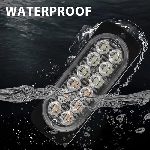 Barra de luz estroboscópica LED intermitente de advertencia de peligro ámbar/blanco 4 piezas 12 LED - Imagen 5 de 10