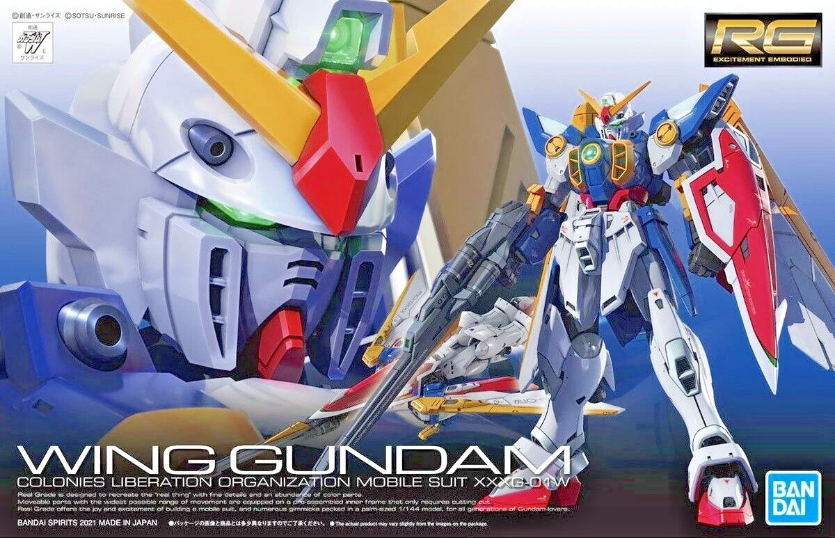 BANDAI GUNPLA RG 1/144 Scale Wing Gundam Model Kit., gunpla