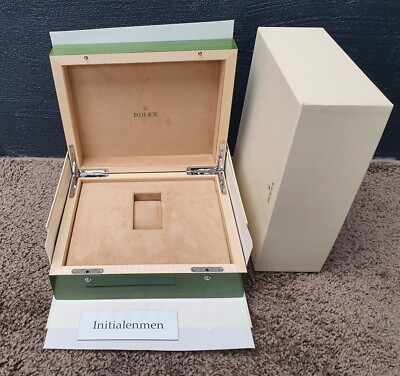 ROLEX BOX wooden 100% authentic watch GREEN big crown | eBay