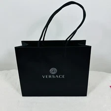 Versace 10”x8”x4” Authentic Black Shopping Paper Bag Gift Tote Small