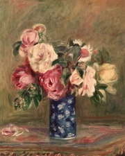 Renoir Bouquet of Roses Vintage Painting Giclee Print on Fine Art Paper