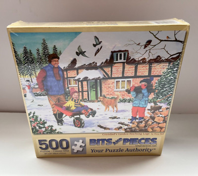 New! Grandad's Garden Fetching Logs 500 Piece Jigsaw Puzzle by Bits And Pieces