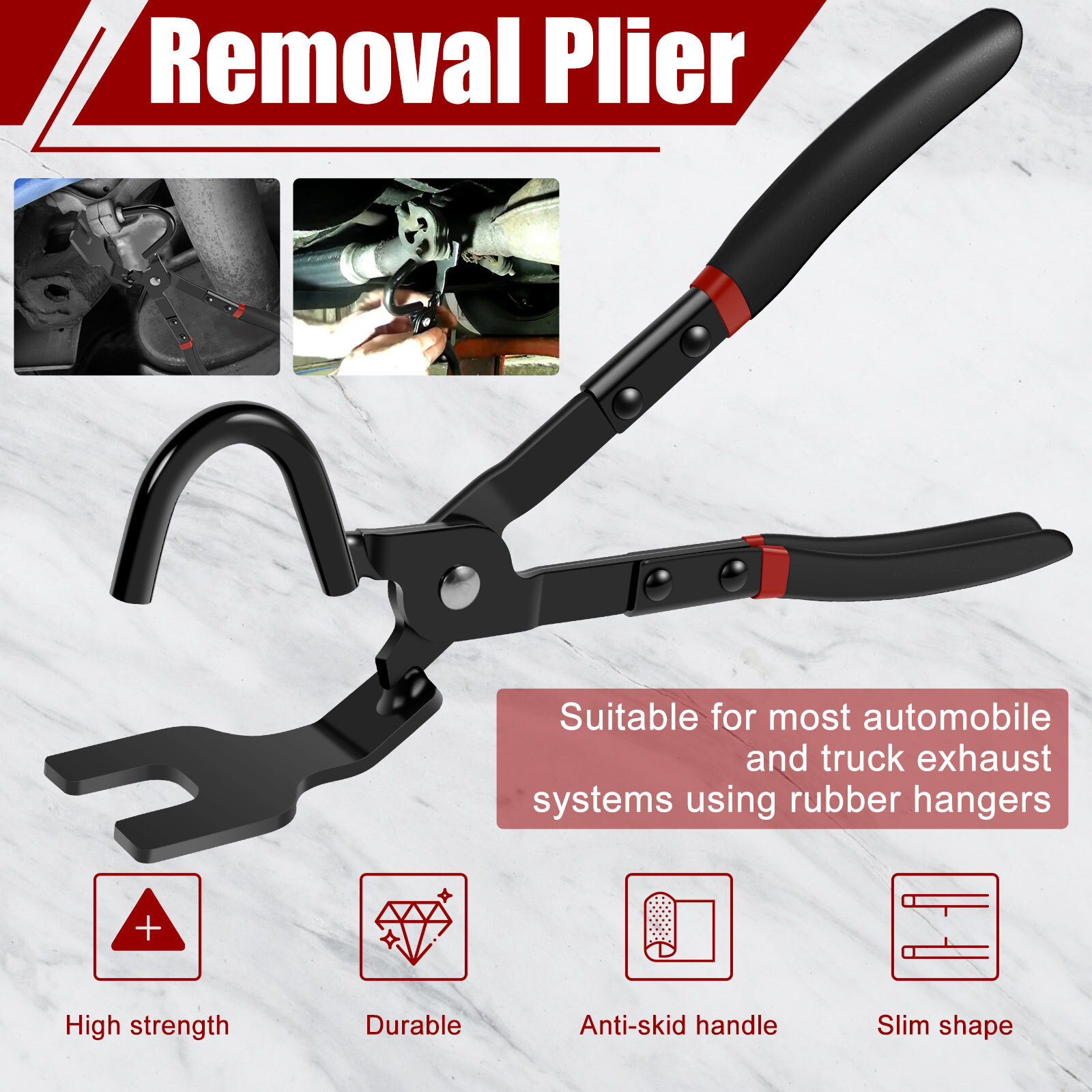 Exhaust Hanger Pliers High Carbon Steel Bracket Removal Pliers Nonslip