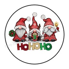 HO HO HO CHRISTMAS GNOMES ENVELOPE SEALS LABELS STICKERS PARTY FAVORS